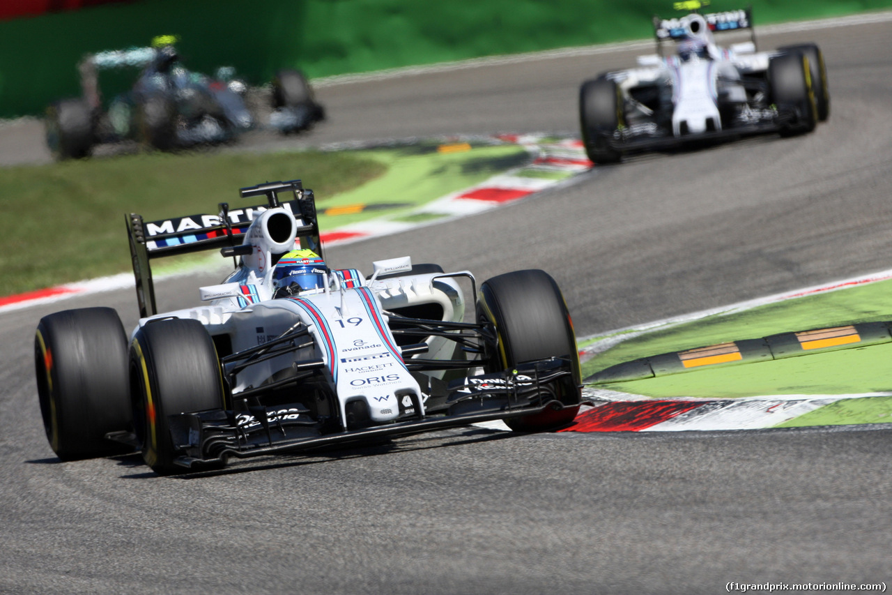 GP ITALIA, 06.09.2015 - Gara, Felipe Massa (BRA) Williams F1 Team FW37 e Valtteri Bottas (FIN) Williams F1 Team FW37
