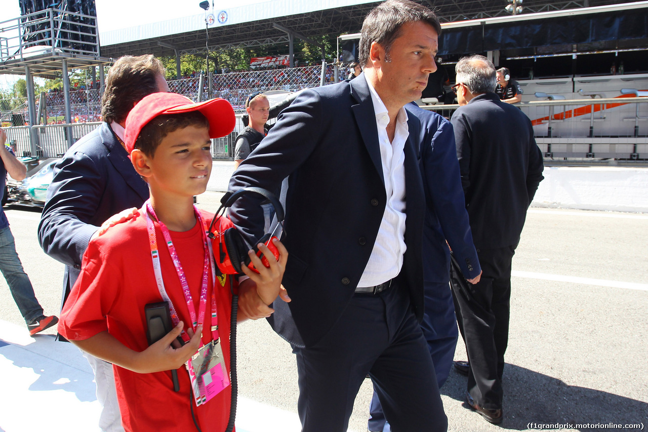 GP ITALIA, 06.09.2015 - Gara, Matteo Renzi (ITA) Italia Prime Minister e his son.