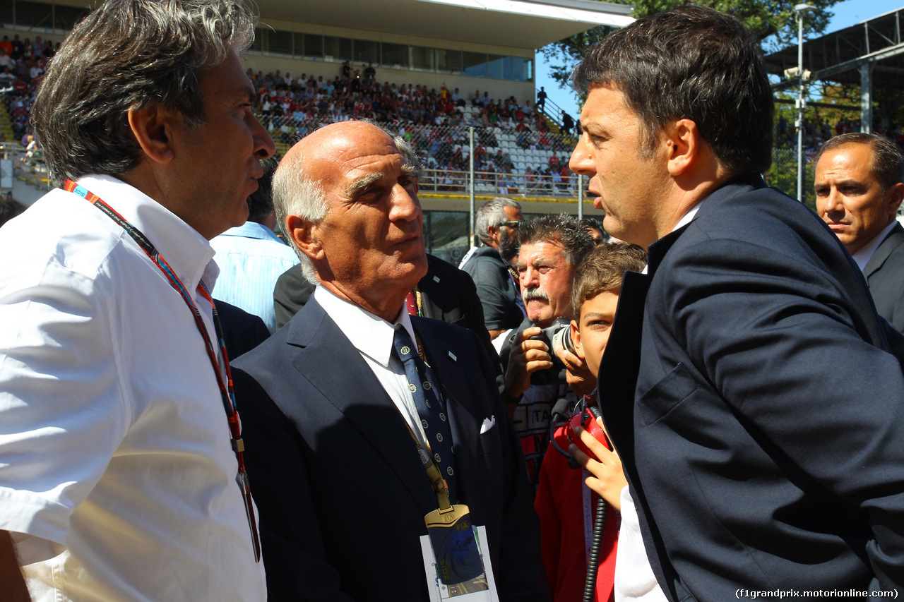 GP ITALIA, 06.09.2015 - Gara, Pasquale Lattuneddu (ITA), FOM, Dr. Angelo Sticchi Damiani (ITA) Aci Csai President e Matteo Renzi (ITA) Italia Prime Minister
