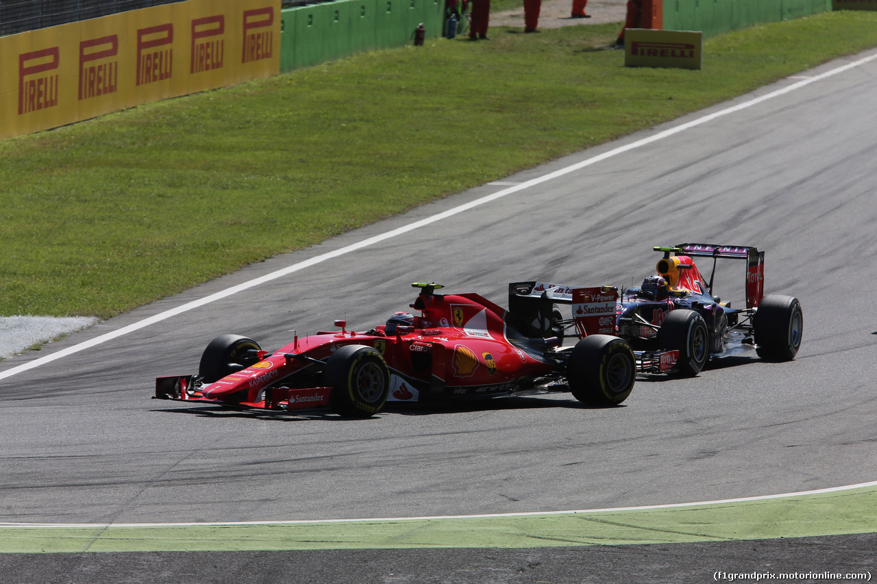 GP ITALIA, 06.09.2015 - Gara, Kimi Raikkonen (FIN) Ferrari SF15-T e Daniil Kvyat (RUS) Red Bull Racing RB11