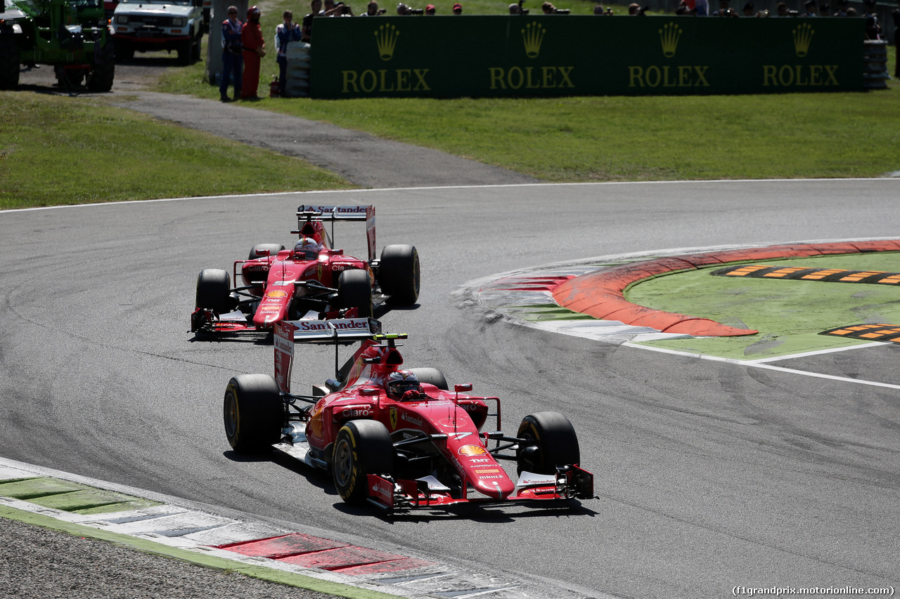 GP ITALIA, 06.09.2015 - Gara, Sebastian Vettel (GER) Ferrari SF15-T e Kimi Raikkonen (FIN) Ferrari SF15-T