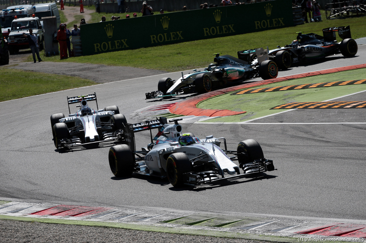 GP ITALIA, 06.09.2015 - Gara, Felipe Massa (BRA) Williams F1 Team FW37 davanti a Valtteri Bottas (FIN) Williams F1 Team FW37