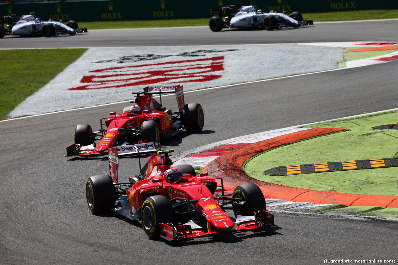 GP ITALIA, 06.09.2015 - Gara, Sebastian Vettel (GER) Ferrari SF15-T e Kimi Raikkonen (FIN) Ferrari SF15-T