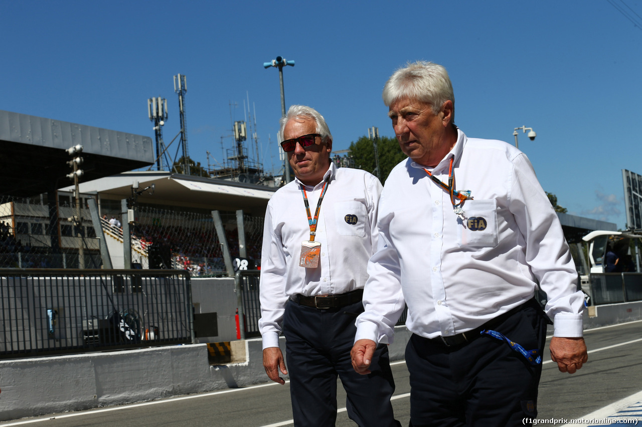 GP ITALIA, 06.09.2015 - Gara,( L-R) Charlie Whiting (GBR), Gara director e safety delegate  e Michael 