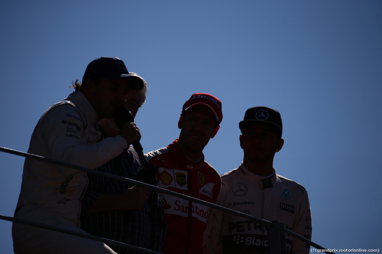 GP ITALIA, 06.09.2015 - Gara, Felipe Massa (BRA) Williams F1 Team FW37, George Lucas, Sebastian Vettel (GER) Ferrari SF15-T e Lewis Hamilton (GBR) Mercedes AMG F1 W06