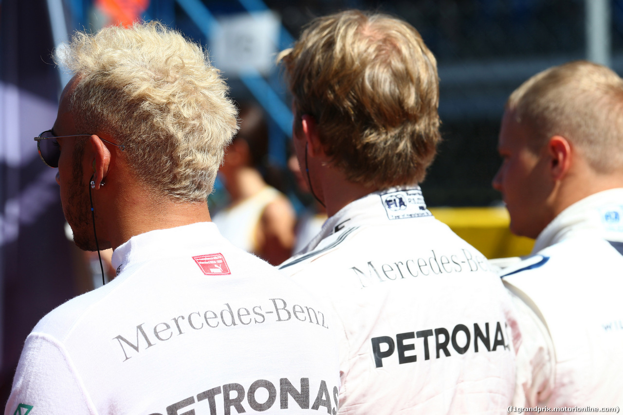 GP ITALIA, 06.09.2015 - Gara, Lewis Hamilton (GBR) Mercedes AMG F1 W06, Nico Rosberg (GER) Mercedes AMG F1 W06 e Valtteri Bottas (FIN) Williams F1 Team FW37