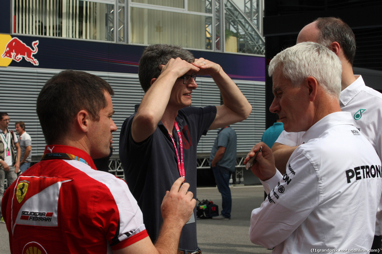 GP ITALIA, 03.09.2015 - Christian Dyer (AUS), Ferrari Gara Engineer e Geoff Willis (GBR) Mercedes AMG F1 Technology Director