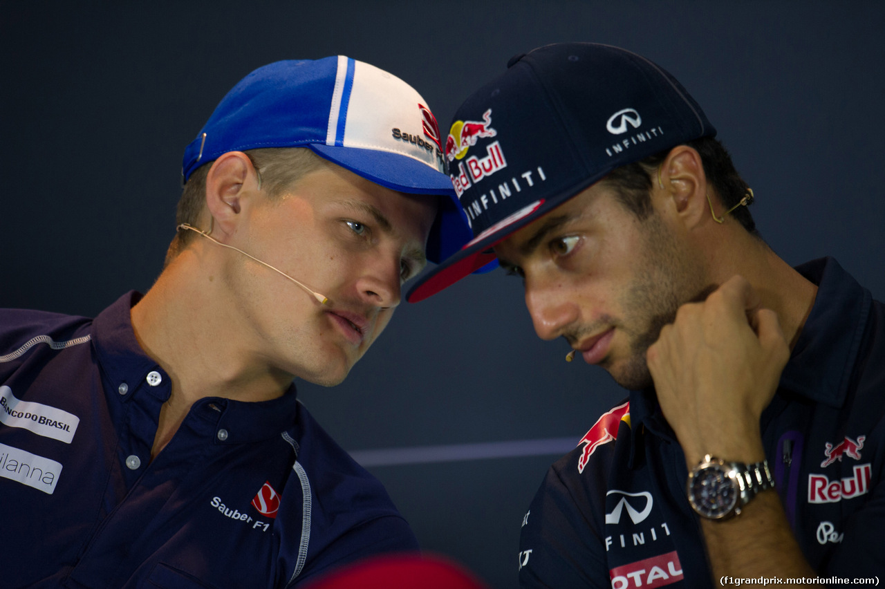 GP ITALIA, 03.09.2015 - Conferenza Stampa, Marcus Ericsson (SUE) Sauber C34 e Daniel Ricciardo (AUS) Red Bull Racing RB11