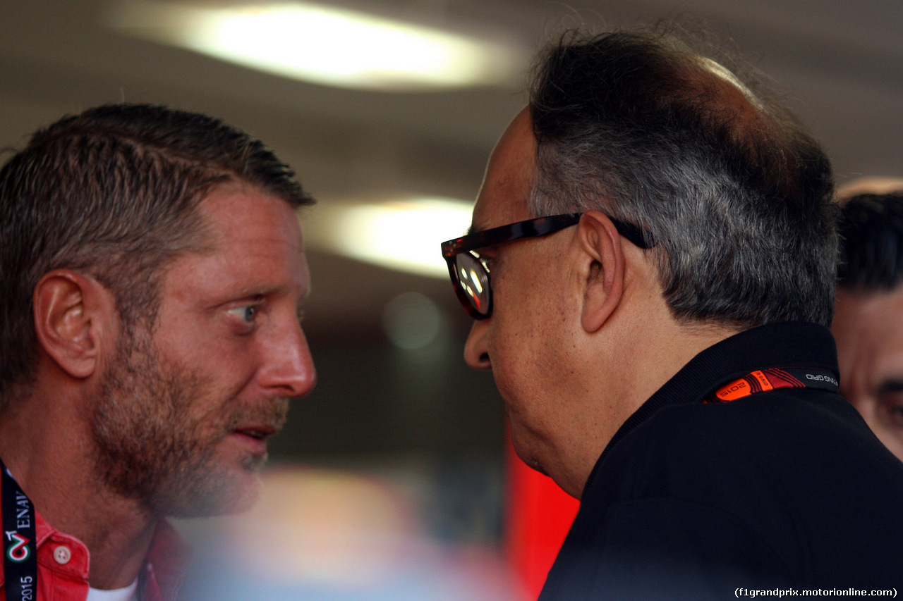 GP ITALIA, 05.09.2015 - Prove Libere 3, Sergio Marchionne (ITA), Ferrari President e CEO of Fiat Chrysler Automobiles e Lapo Elkan