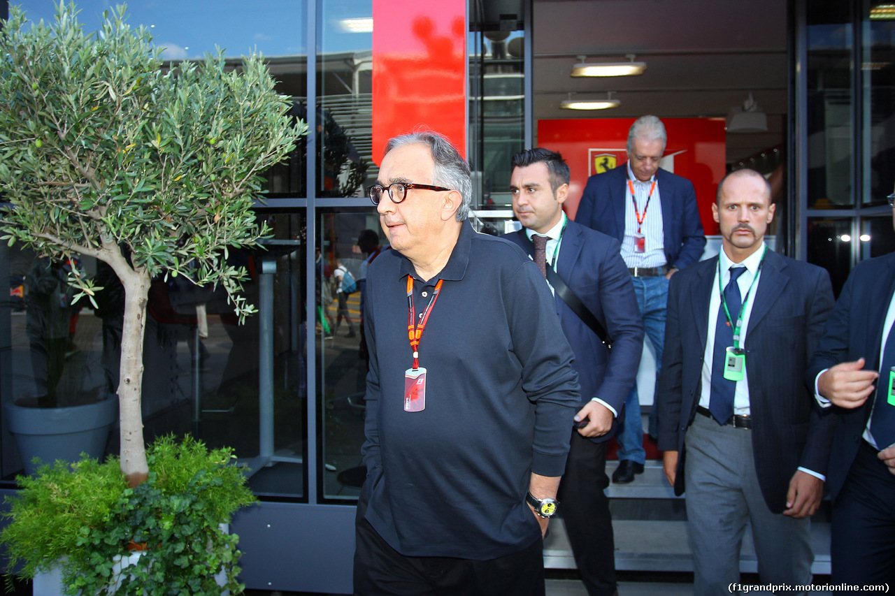 GP ITALIA, 05.09.2015 - Prove Libere 3, Sergio Marchionne (ITA), Ferrari President e CEO of Fiat Chrysler Automobiles e Lapo Elkan