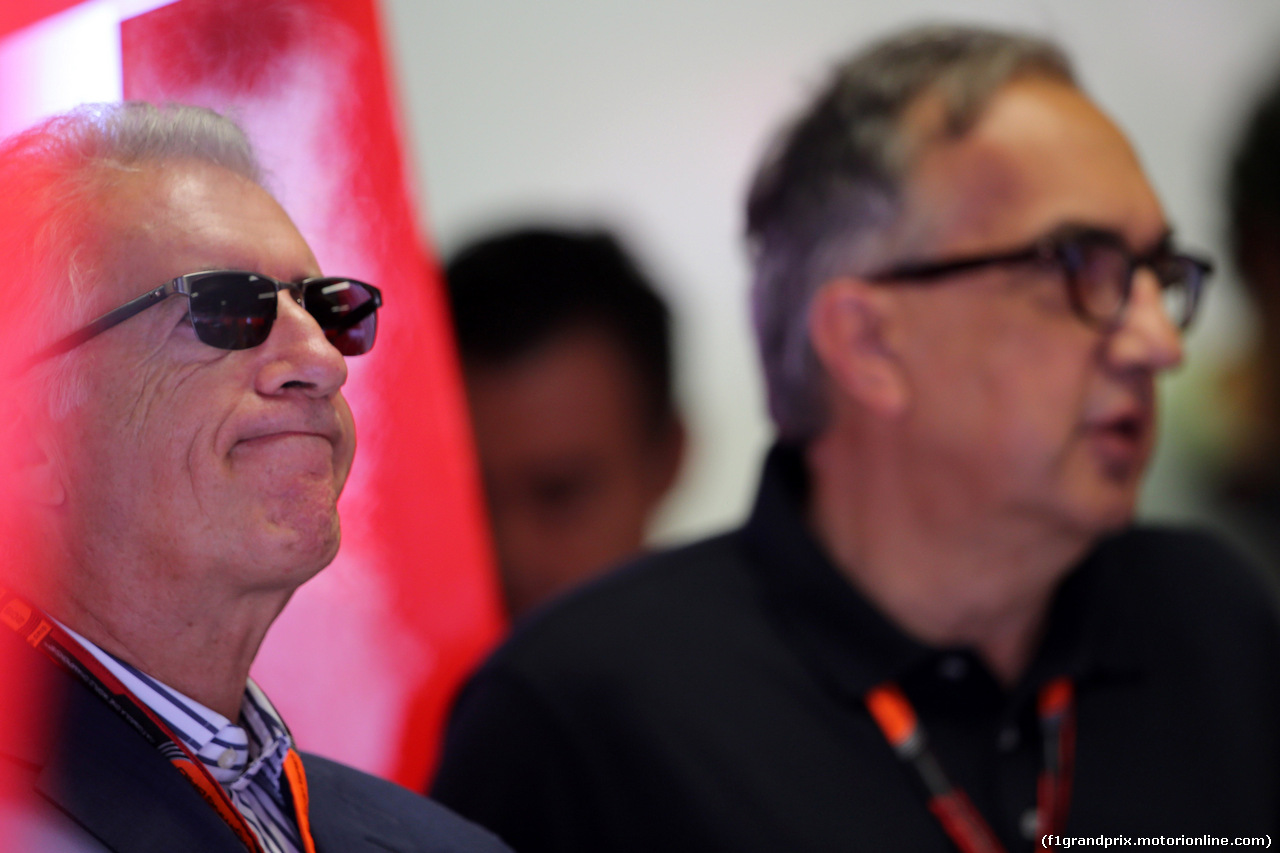 GP ITALIA, 05.09.2015 - Prove Libere 3, Piero Ferrari (ITA) Vice-President Ferrari adn Sergio Marchionne (ITA), Ferrari President e CEO of Fiat Chrysler Automobiles