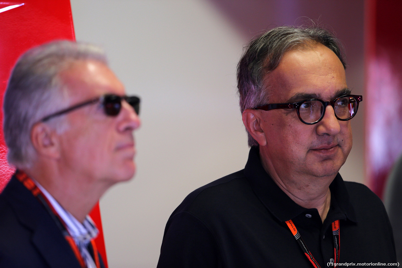 GP ITALIA, 05.09.2015 - Prove Libere 3, Piero Ferrari (ITA) Vice-President Ferrari adn Sergio Marchionne (ITA), Ferrari President e CEO of Fiat Chrysler Automobiles