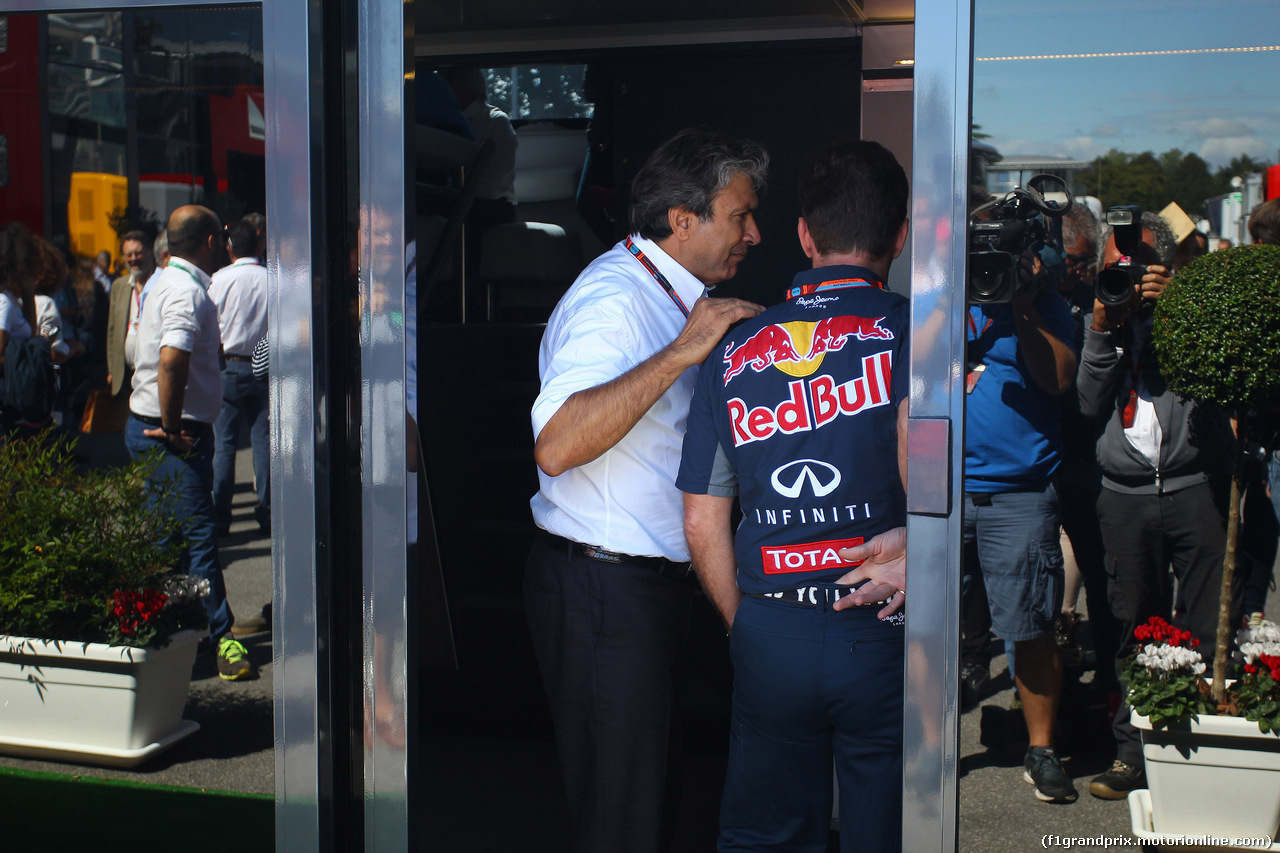 GP ITALIA, 05.09.2015 - Prove Libere 3, Pasquale Lattuneddu (ITA), FOM e Christian Horner (GBR), Red Bull Racing, Sporting Director