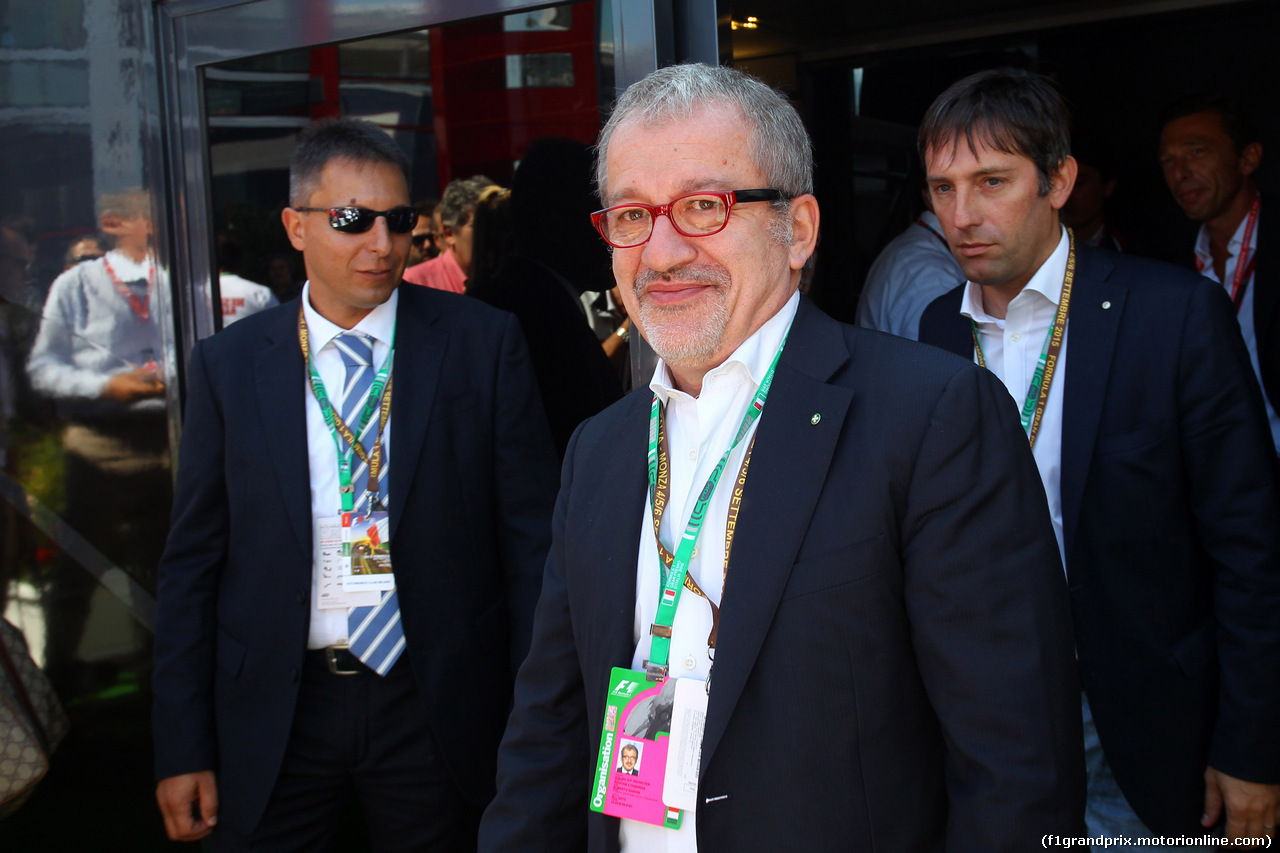 GP ITALIA, 05.09.2015 - Prove Libere 3, Roberto Maroni (ITA), Presidente della Regione Lombardia