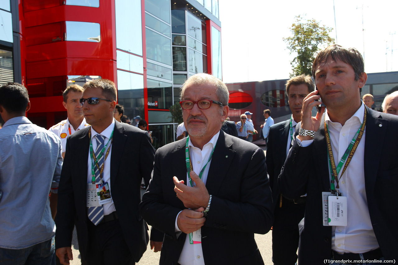 GP ITALIA, 05.09.2015 - Prove Libere 3, Roberto Maroni (ITA), Presidente della Regione Lombardia