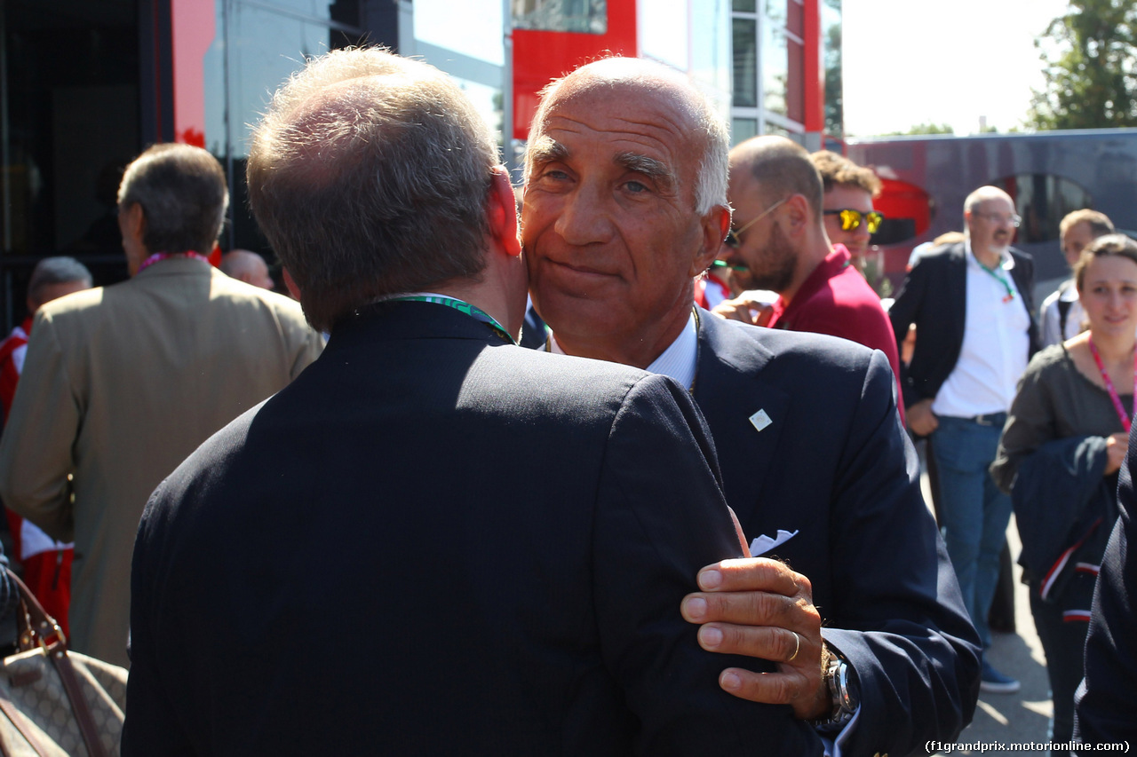 GP ITALIA, 05.09.2015 - Prove Libere 3, (L-R) Roberto Maroni (ITA), Presidente della Regione Lombardia e Dr. Angelo Sticchi Damiani (ITA) Aci Csai President