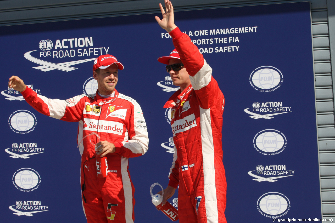 GP ITALIA, 05.09.2015 - Qualifiche, Sebastian Vettel (GER) Red Bull Racing RB10 e Kimi Raikkonen (FIN) Ferrari F14-T