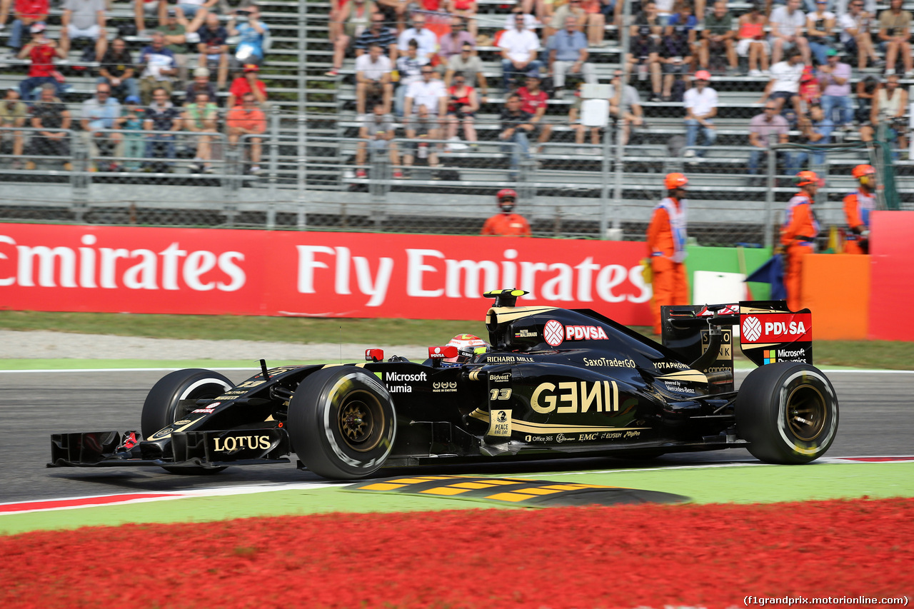 GP ITALIA, 04.09.2015 - Prove Libere 1, Pastor Maldonado (VEN) Lotus F1 Team E23