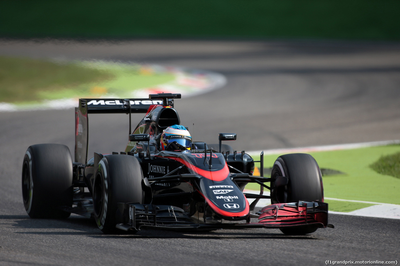 GP ITALIA, 04.09.2015 - Prove Libere 1, Fernando Alonso (ESP) McLaren Honda MP4-30