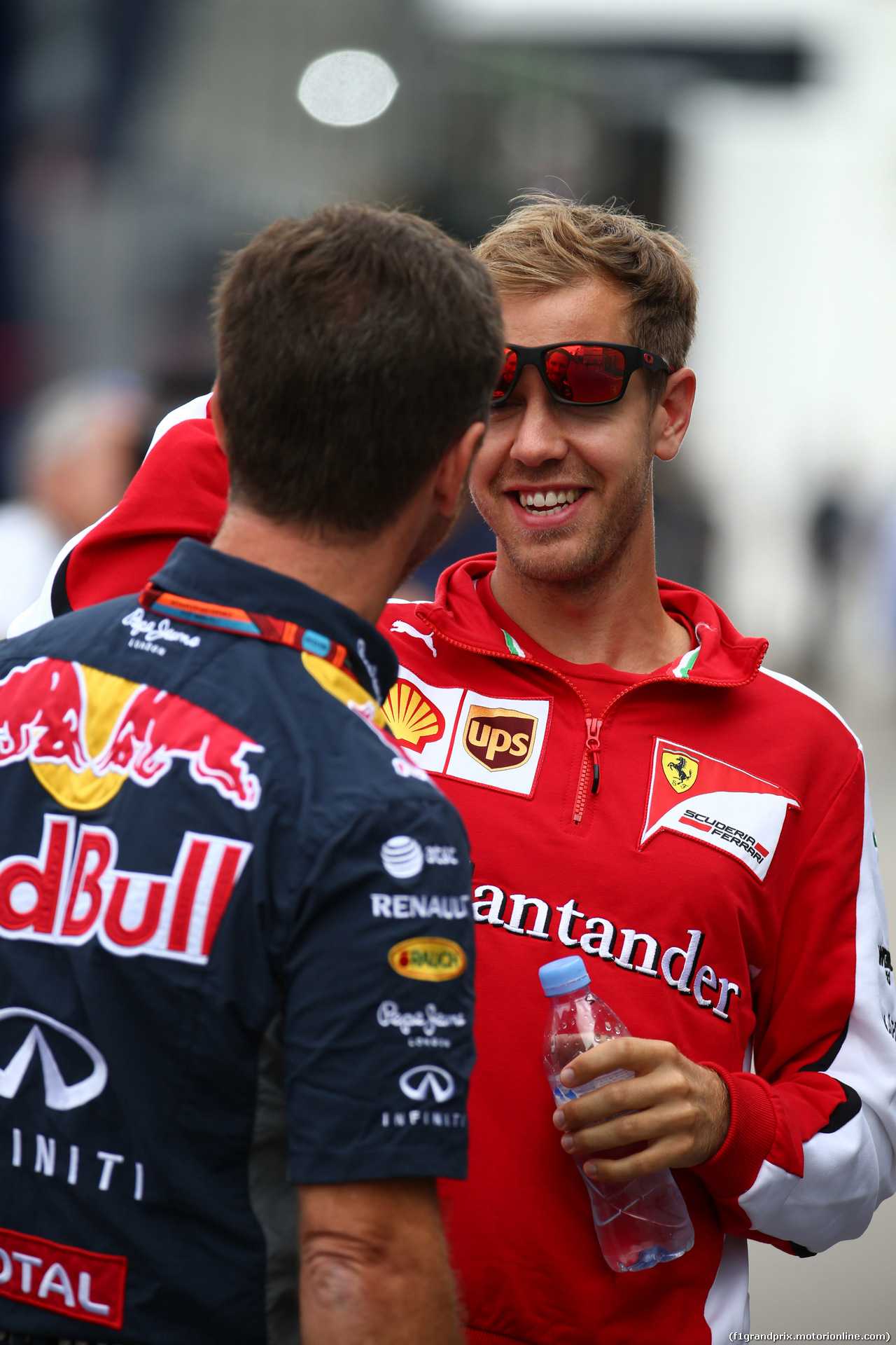 GP ITALIA, 04.09.2015 - Prove Libere 1, Sebastian Vettel (GER) Ferrari SF15-T e Christian Horner (GBR), Red Bull Racing, Sporting Director
