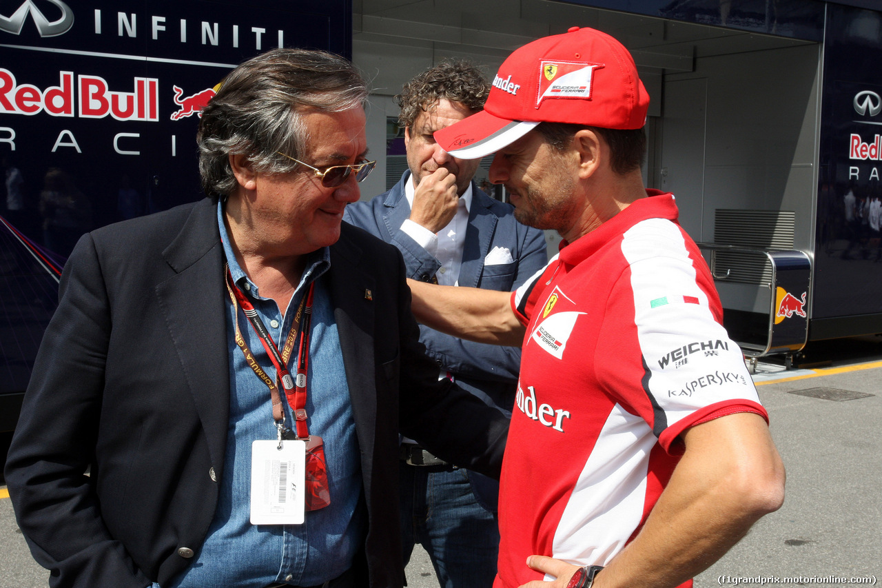 GP ITALIA, 04.09.2015 - Prove Libere 2, Giancarlo Minardi (ITA) e Giancarlo Fisichella (ITA), Ferrari