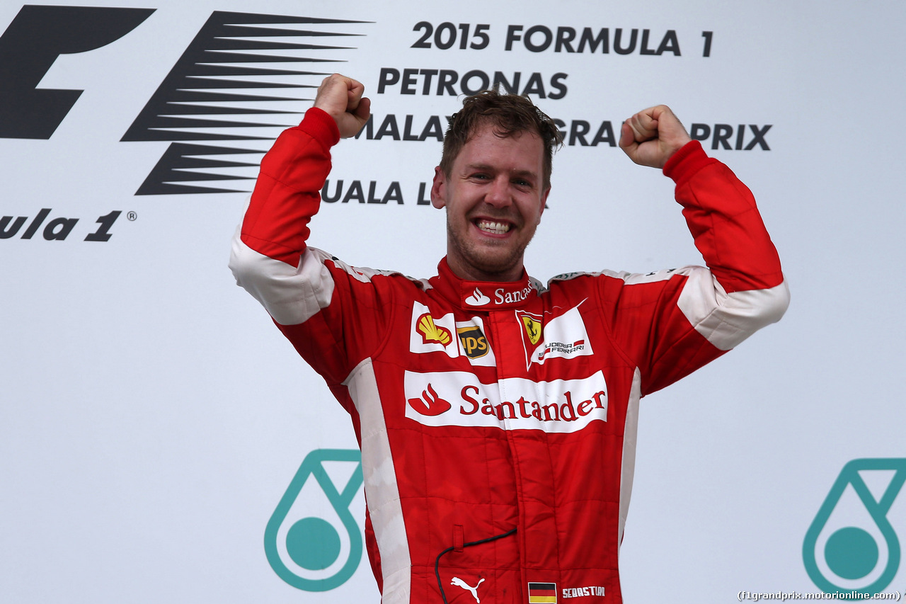 GP MALESIA, 29.03.2015- Gara, 1st position Sebastian Vettel (GER) Ferrari SF15-T