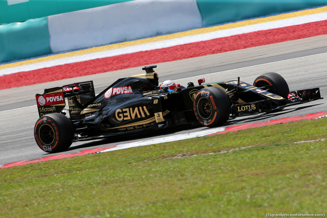 GP MALESIA, 28.03.2015 - Prove Libere 3, Romain Grosjean (FRA) Lotus F1 Team E23