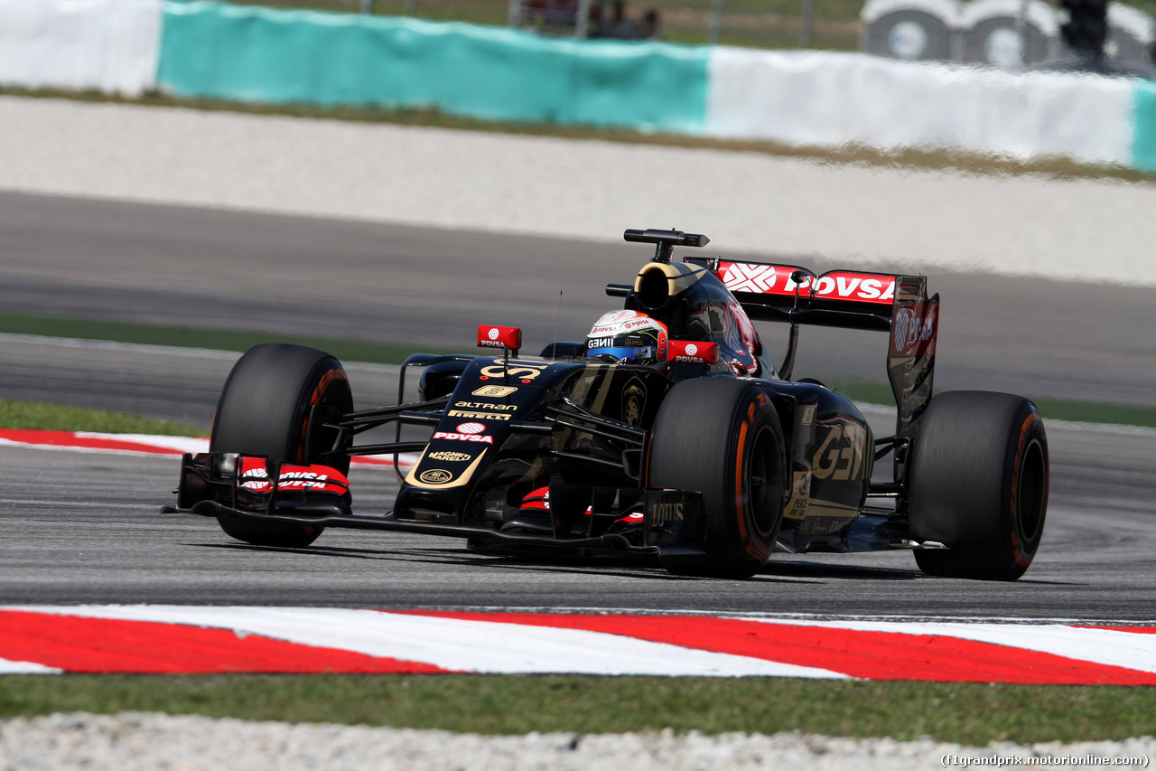 GP MALESIA, 27.03.2015 - Prove Libere 1, Romain Grosjean (FRA) Lotus F1 Team E23