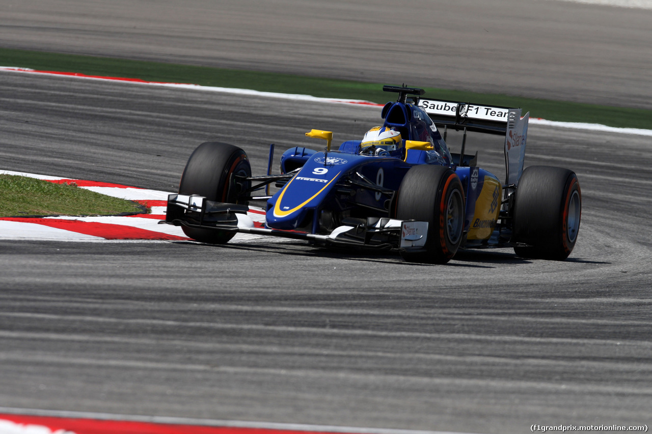 GP MALESIA, 27.03.2015 - Prove Libere 1, Marcus Ericsson (SUE) Sauber C34