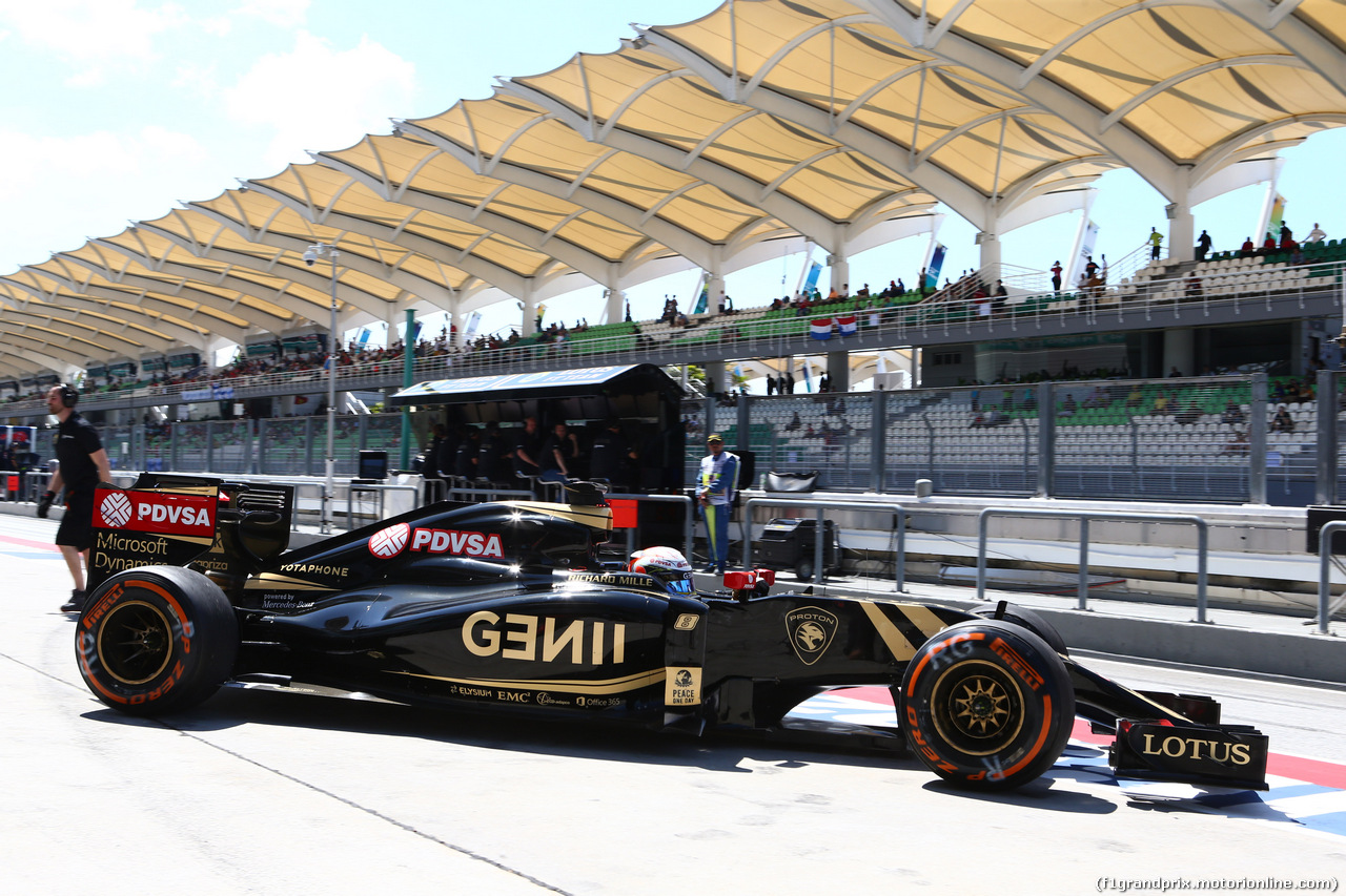 GP MALESIA, 27.03.2015 - Prove Libere 1, Romain Grosjean (FRA) Lotus F1 Team E23
