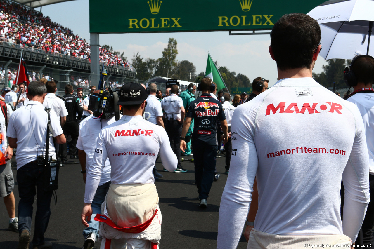 GP MESSICO, 01.11.2015 - Gara, William Stevens (GBR) Manor Marussia F1 Team e Alexander Rossi (USA) Manor Marussia F1 Team