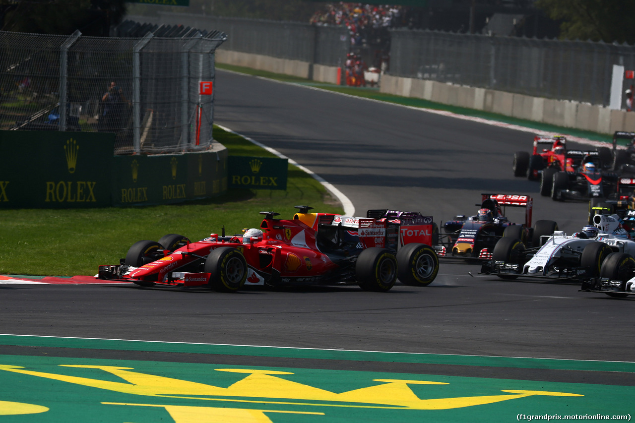 GP MESSICO, 01.11.2015 - Gara, Start of the race, Sebastian Vettel (GER) Ferrari SF15-T