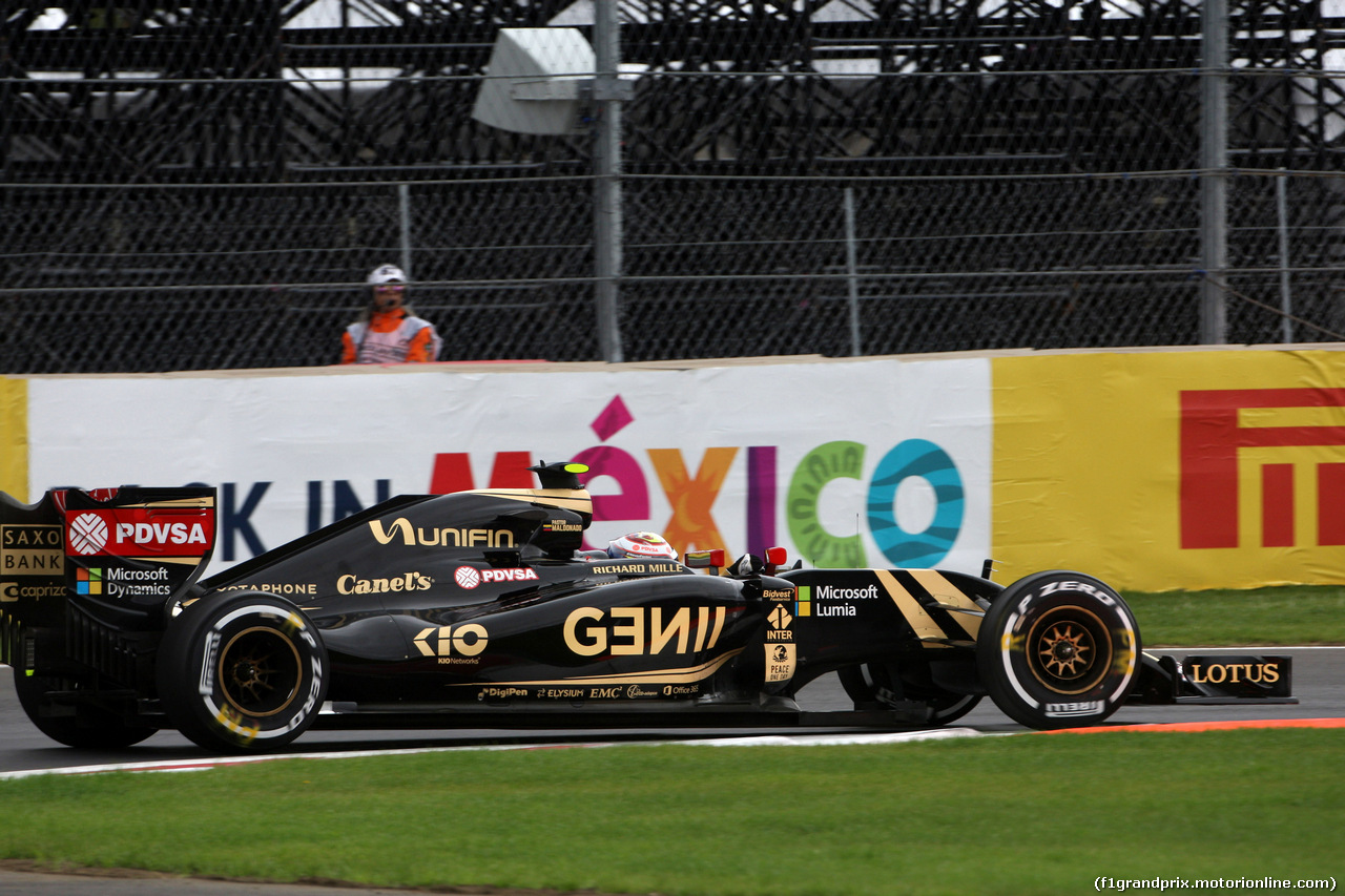 GP MESSICO, 31.10.2015- Prove Libere 3, Pastor Maldonado (VEN) Lotus F1 Team E23