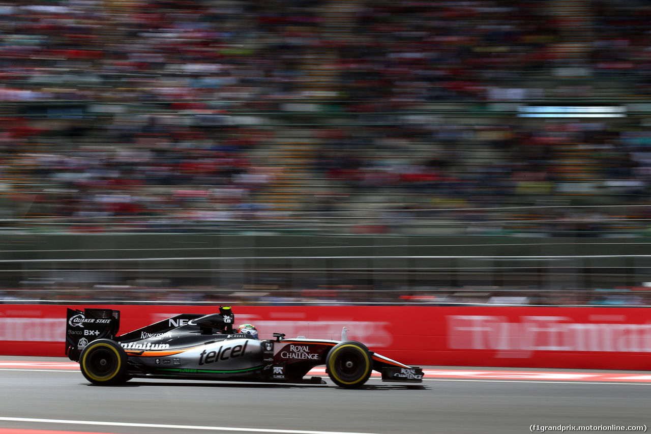 GP MESSICO, 31.10.2015- Prove Libere 3, Sergio Perez (MEX) Sahara Force India F1 VJM08