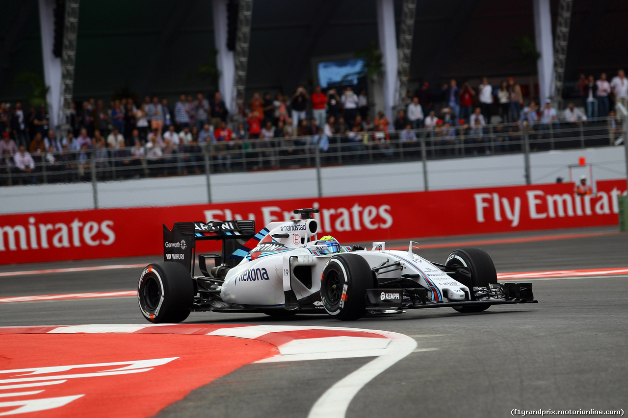 GP MESSICO, 31.10.2015- Qualifiche, Felipe Massa (BRA) Williams F1 Team FW37