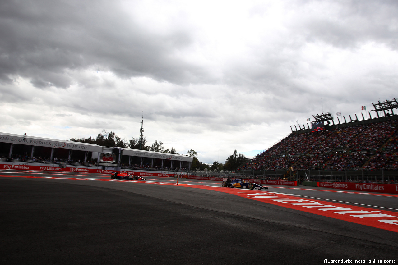 GP MESSICO, 31.10.2015- Qualifiche, Alexander Rossi (USA) Manor Marussia F1 Team e Marcus Ericsson (SUE) Sauber C34