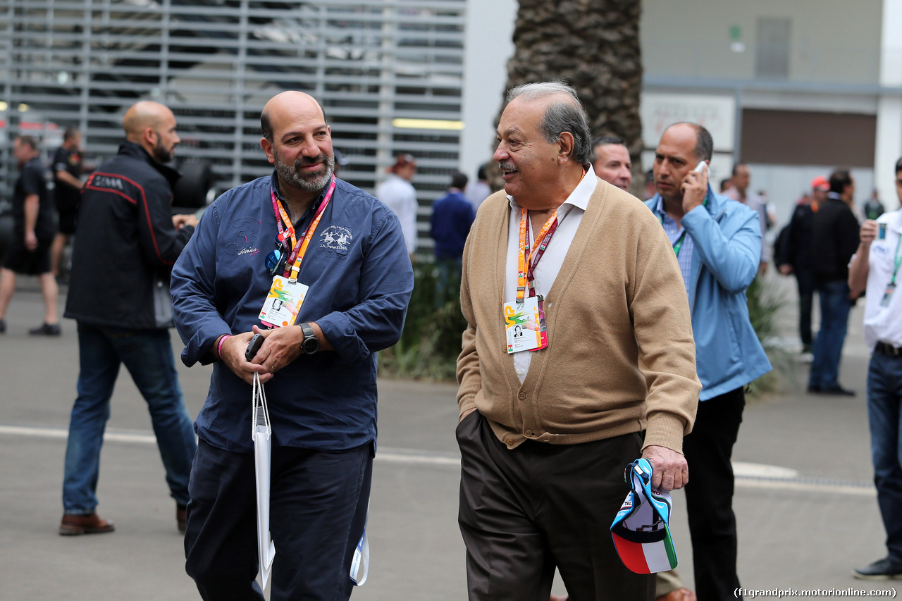 GP MESSICO, 31.10.2015- Carlos Slim Helú (MEX) (R)