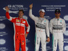 GP MESSICO, 31.10.2015- Qualifiche, terzo Sebastian Vettel (GER) Ferrari SF15-T, Nico Rosberg (GER) Mercedes AMG F1 W06 pole position e secondo Lewis Hamilton (GBR) Mercedes AMG F1 W06