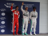 GP MESSICO, 31.10.2015- Qualifiche, terzo Sebastian Vettel (GER) Ferrari SF15-T, Nico Rosberg (GER) Mercedes AMG F1 W06 pole position e secondo Lewis Hamilton (GBR) Mercedes AMG F1 W06