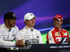 GP MESSICO, 31.10.2015- Qualifiche, Conferenza Stampa, Lewis Hamilton (GBR) Mercedes AMG F1 W06, Nico Rosberg (GER) Mercedes AMG F1 W06 e Sebastian Vettel (GER) Ferrari SF15-T