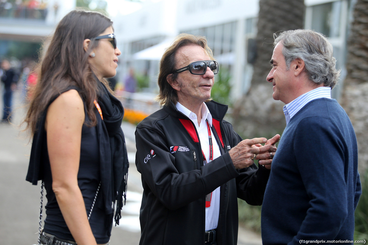 GP MESSICO, 30.10.2015 - Prove Libere 1, Emerson Fittipaldi (BRA), Ex F1 Champion e Carlos Sainz (ESP) WRC Champion former