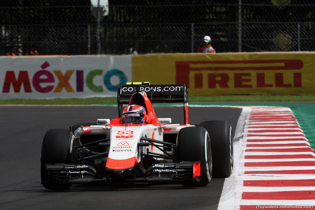 GP MESSICO, 30.10.2015 - Prove Libere 1, Alexander Rossi (USA) Manor Marussia F1 Team