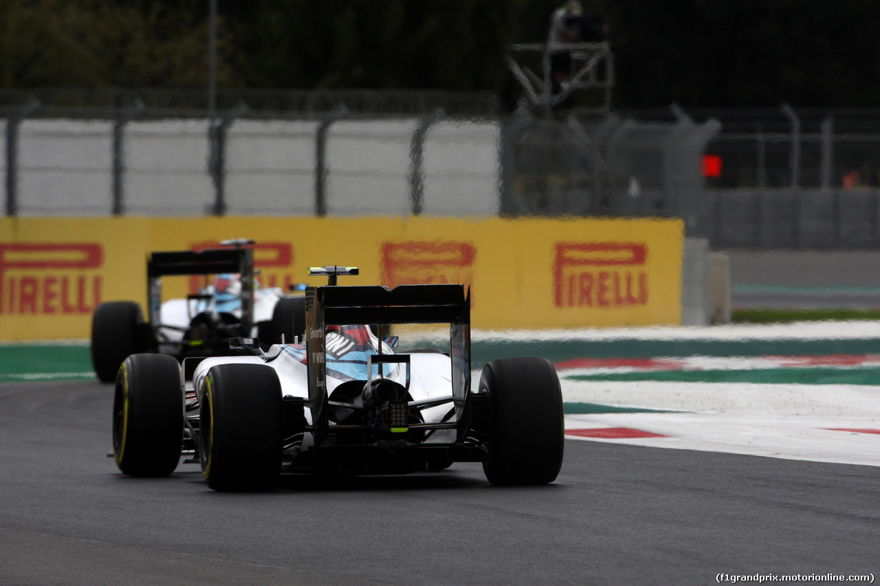 GP MESSICO, 30.10.2015 - Prove Libere 2, Valtteri Bottas (FIN) Williams F1 Team FW37 e Felipe Massa (BRA) Williams F1 Team FW37