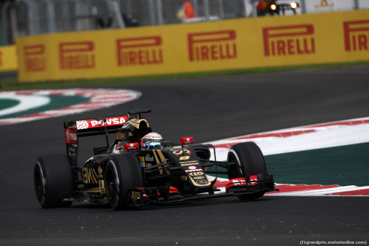 GP MESSICO, 30.10.2015 - Prove Libere 2, Romain Grosjean (FRA) Lotus F1 Team E23