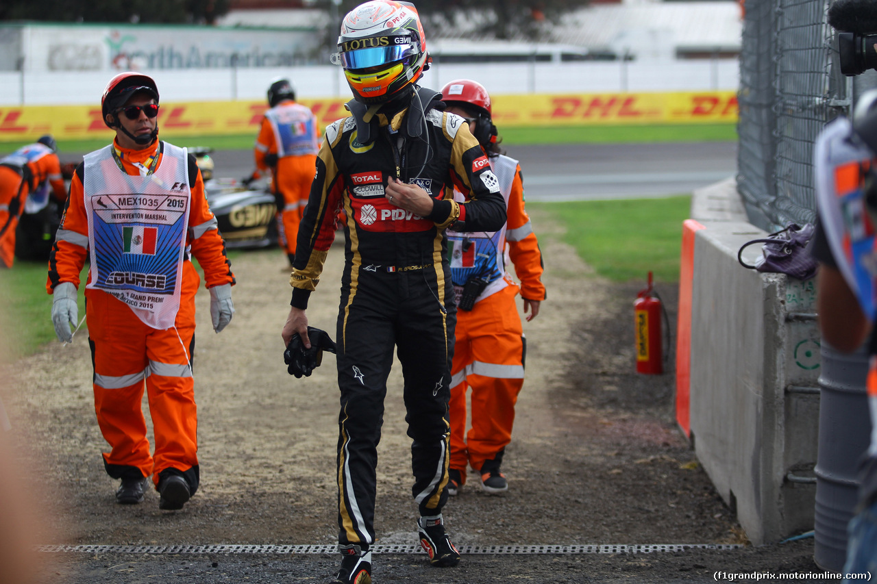 GP MESSICO, 30.10.2015 - Prove Libere 2, Romain Grosjean (FRA) Lotus F1 Team E23