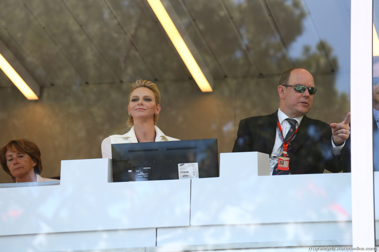 GP MONACO, 24.05.2015- Gara, HSH Prince Albert of Monaco (MON) e sua moglie Charlène Lynette Wittstock (ZBW)