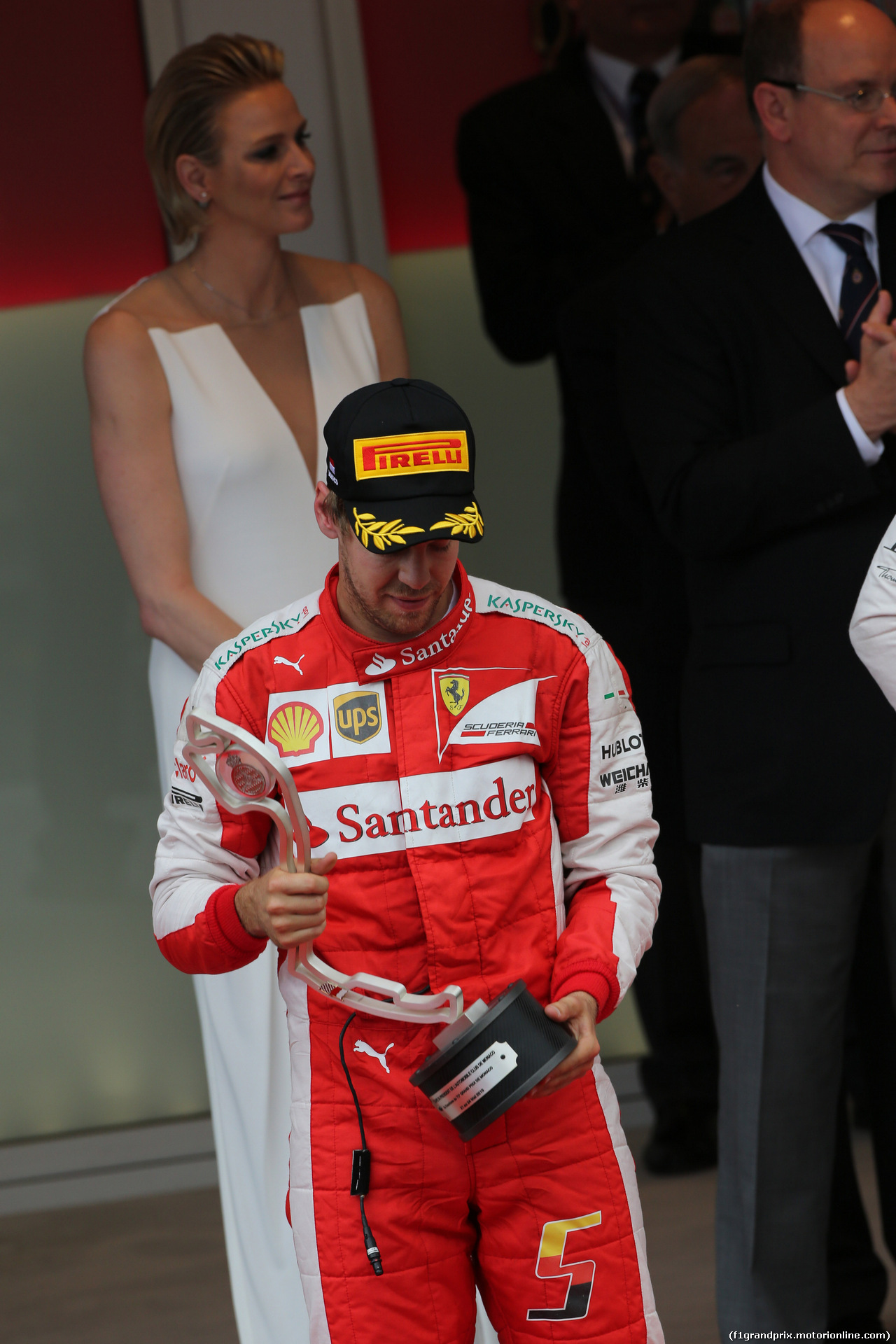 GP MONACO, 24.05.2015- Podium, 2nd, Sebastian Vettel (GER) Ferrari SF15-T