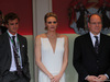 GP MONACO, 24.05.2015- Gara, HSH Prince Albert of Monaco (MON) with sua moglie  Charlène Lynette Wittstock (ZBW) wife of HSH Prince Albert of Monaco (MON) e his N) nephew Andrea Albert Pierre Casiraghi (MO)