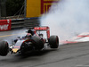 GP MONACO, 24.05.2015- Gara, Max Verstappen (NED) Scuderia Toro Rosso STR10 crash after a contact with Romain Grosjean (FRA) Lotus F1 Team E23 in St. Devote corner