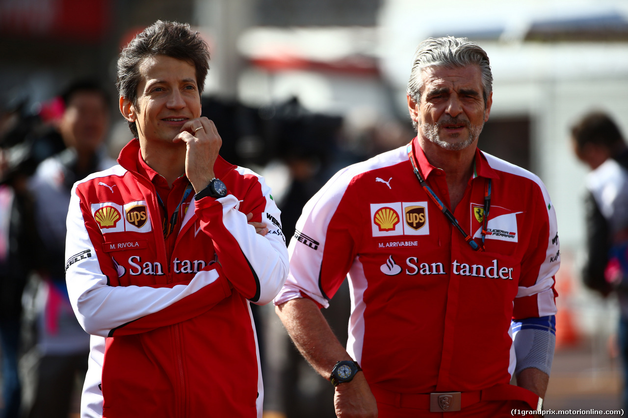 GP MONACO, 21.05.2015- Prove Libere 1,  Maurizio Arrivabene (ITA) Ferrari Team Principal e Massimo Rivola (ITA) Ferrari Sporting Director